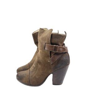 Rag & Bone Women's Brown Kinsey Leather Block Heel Ankle Bootie Size 8
